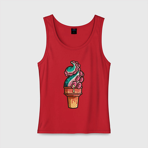Женская майка Мороженое осьминог / Красный – фото 1