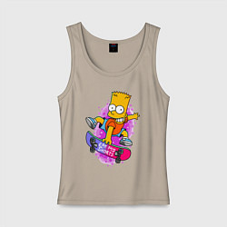 Женская майка Барт Симпсон на скейтборде - Eat my shorts!