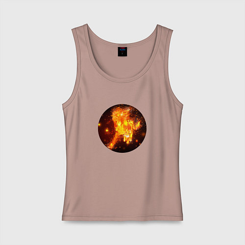 Женская майка Лошадь в пламени несется / Пыльно-розовый – фото 1