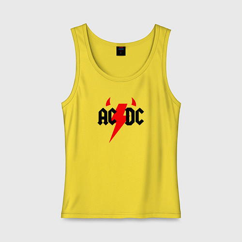 Женская майка AC DC - рога / Желтый – фото 1