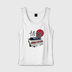 Майка женская хлопок NIssan 180SX Samurai JDM, цвет: белый