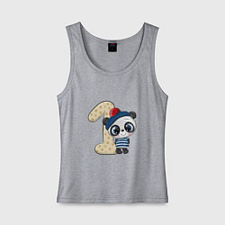 Майка женская хлопок Baby Panda, цвет: меланж
