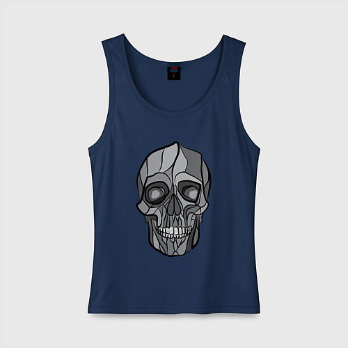 Женская майка Серый череп / Тёмно-синий – фото 1