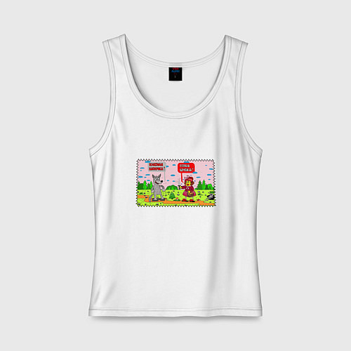 Женская майка Серая шубка / Белый – фото 1