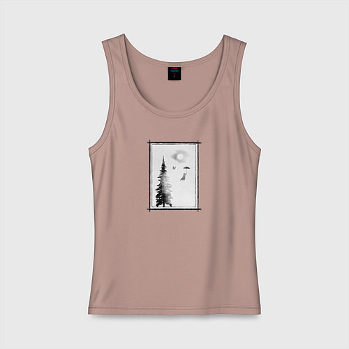 Женская майка Лисье путешествие / Пыльно-розовый – фото 1