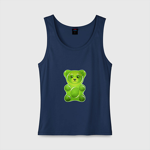Женская майка Желейный медведь зеленый / Тёмно-синий – фото 1
