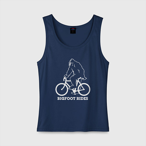 Женская майка Бигфут на велосипеде / Тёмно-синий – фото 1