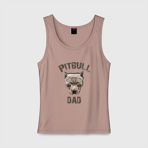 Женская майка Pitbull dad / Пыльно-розовый – фото 1