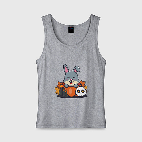 Женская майка Rabbit halloween / Меланж – фото 1