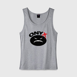 Майка женская хлопок Onyx logo black, цвет: меланж