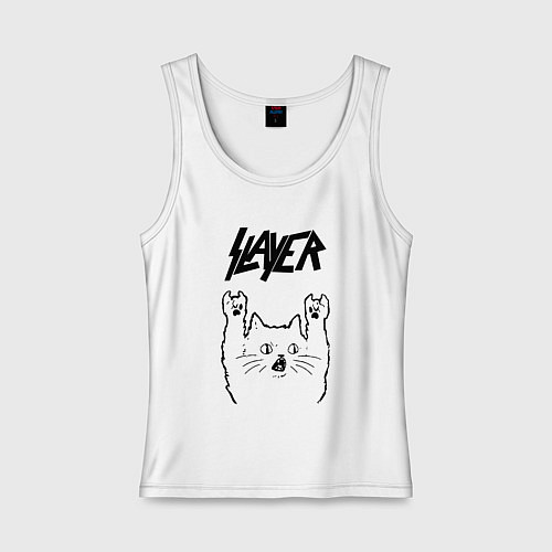 Женская майка Slayer - rock cat / Белый – фото 1