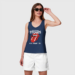Майка женская хлопок The Rolling Stones 78, цвет: тёмно-синий — фото 2