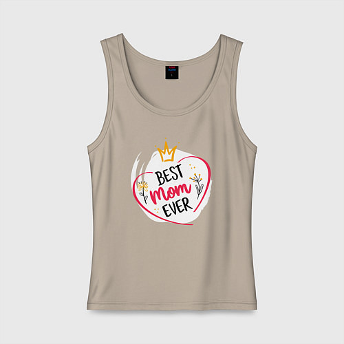 Женская майка Лучшая мама на свете - Best mom ever / Миндальный – фото 1