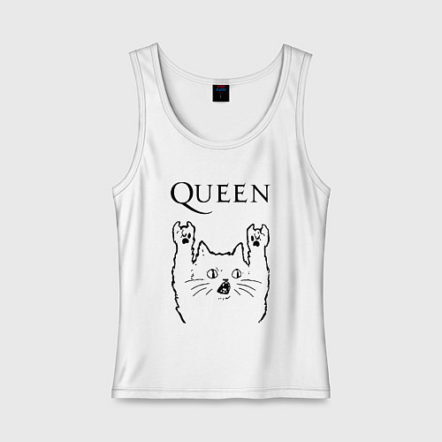 Женская майка Queen - rock cat / Белый – фото 1
