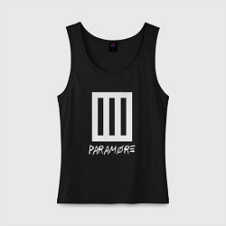 Майка женская хлопок Paramore логотип, цвет: черный