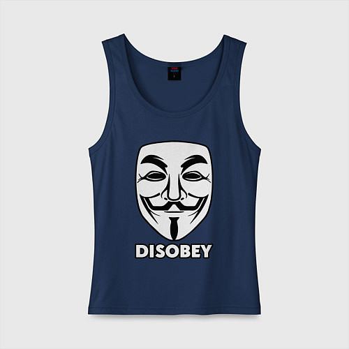 Женская майка Guy Fawkes - disobey / Тёмно-синий – фото 1