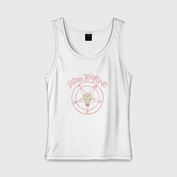 Майка женская хлопок Пентаграмма непереносимости лактозы, цвет: белый