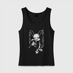 Майка женская хлопок Киллуа Золдик art, цвет: черный