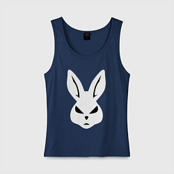 Майка женская хлопок Evil bunny head, цвет: тёмно-синий