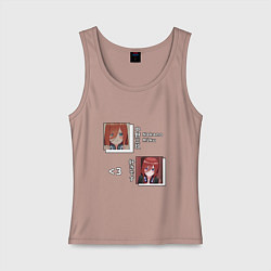 Майка женская хлопок Накано Мику Пять невест, цвет: пыльно-розовый