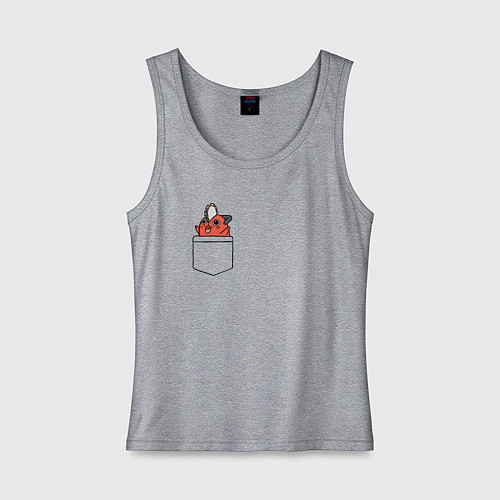 Женская майка Почита в кармане / Меланж – фото 1