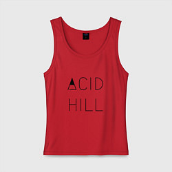 Майка женская хлопок Acid hill black, цвет: красный