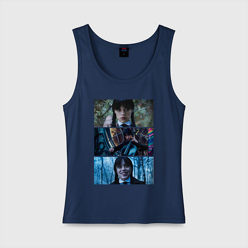 Женская майка Эмоции Уэнсдэй / Тёмно-синий – фото 1