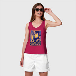 Майка женская хлопок Lincoln rapper, цвет: маджента — фото 2