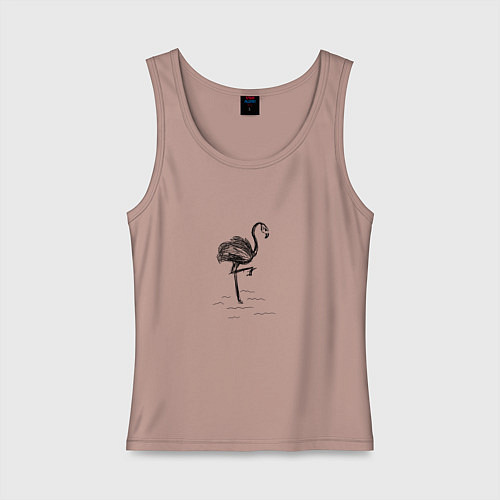 Женская майка Черный фламинго / Пыльно-розовый – фото 1