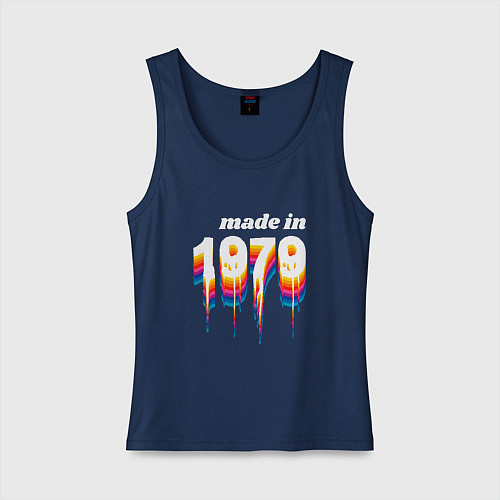 Женская майка Made in 1979 liquid art / Тёмно-синий – фото 1