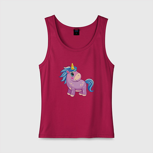 Женская майка Фиолетовый единорог / Маджента – фото 1
