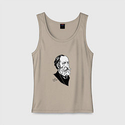 Майка женская хлопок Камиль Сен-Санс, цвет: миндальный