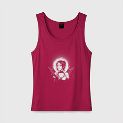 Майка женская хлопок Anime gothic angel girl, цвет: маджента