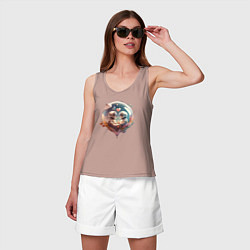 Майка женская хлопок Космос и любовь, цвет: пыльно-розовый — фото 2