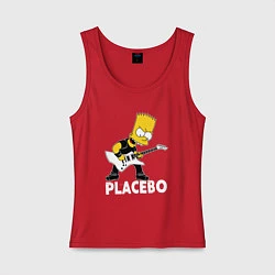 Майка женская хлопок Placebo Барт Симпсон рокер, цвет: красный