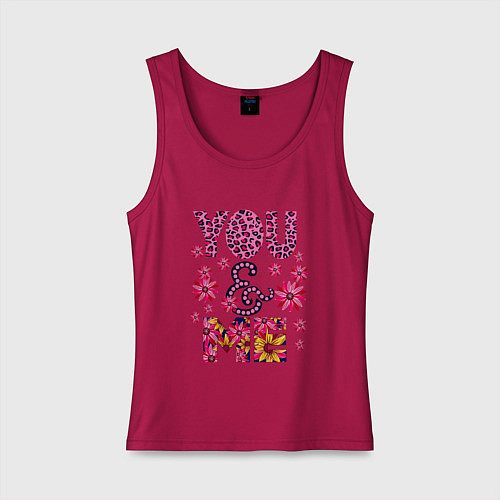 Женская майка Ты и я в цветах / Маджента – фото 1