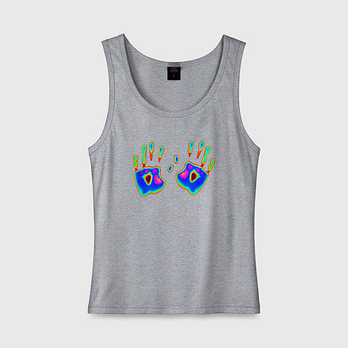 Женская майка Следы ладоней - тепловизор / Меланж – фото 1