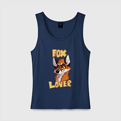 Майка женская хлопок Любитель лисиц, цвет: тёмно-синий