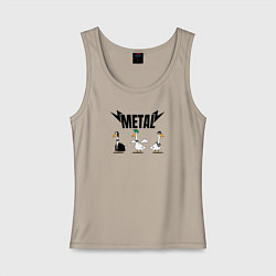 Майка женская хлопок Гуси metal, цвет: миндальный