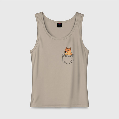 Женская майка Doge in the house / Миндальный – фото 1