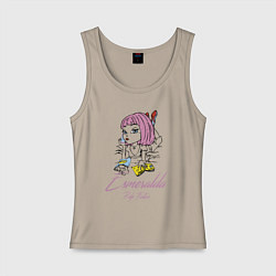 Майка женская хлопок Esmeralda - pulp fiction, цвет: миндальный