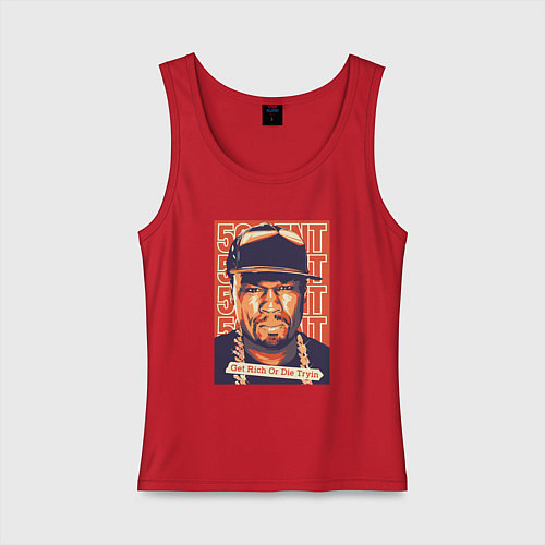 Женская майка 50 Cent get rich / Красный – фото 1
