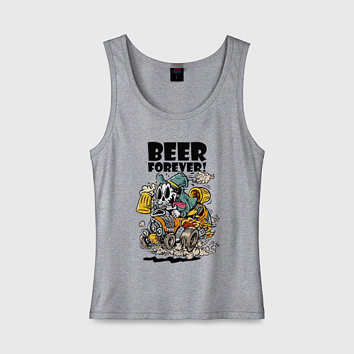 Женская майка Beer forever - motto / Меланж – фото 1