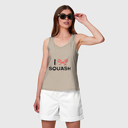 Майка женская хлопок I Love Squash, цвет: миндальный — фото 2