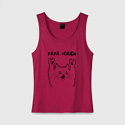 Майка женская хлопок Papa Roach - rock cat, цвет: маджента