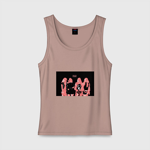 Женская майка Группа BLACKPINK в ярко-розовых тонах / Пыльно-розовый – фото 1