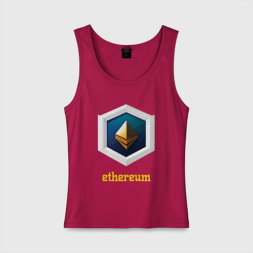Женская майка Логотип Ethereum / Маджента – фото 1