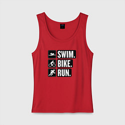 Женская майка Swim bike run