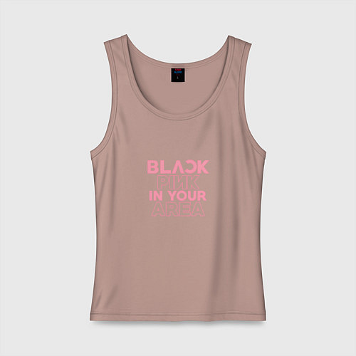 Женская майка Black pink in your area - минимализм / Пыльно-розовый – фото 1