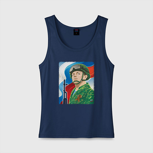 Женская майка Солдат России / Тёмно-синий – фото 1